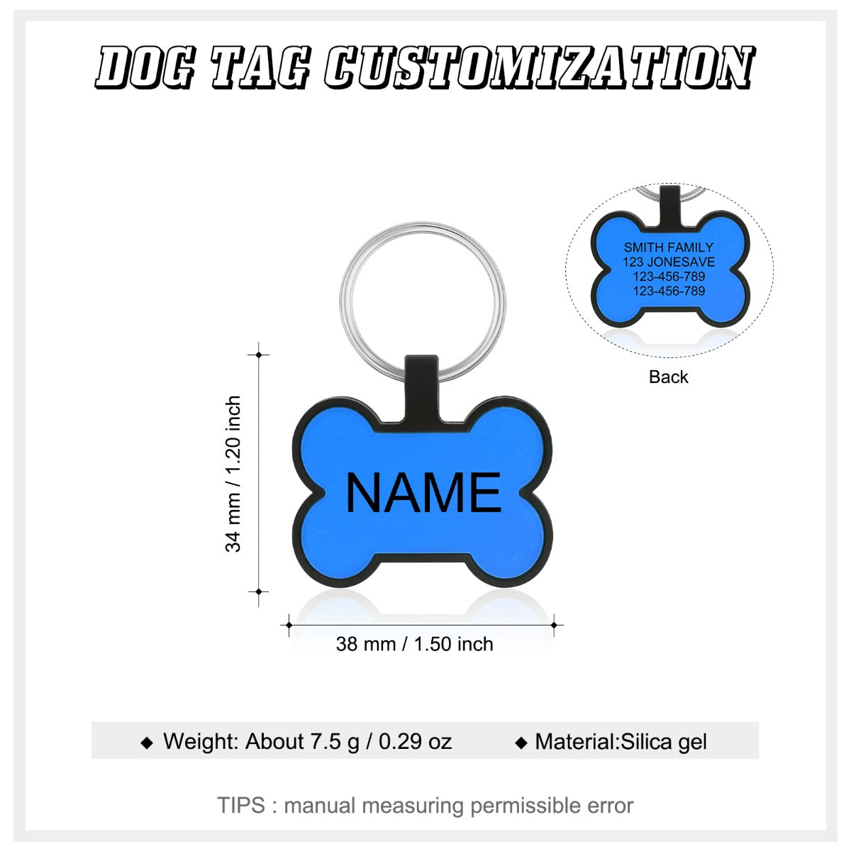 Personalized Silica gel Dog Tag
