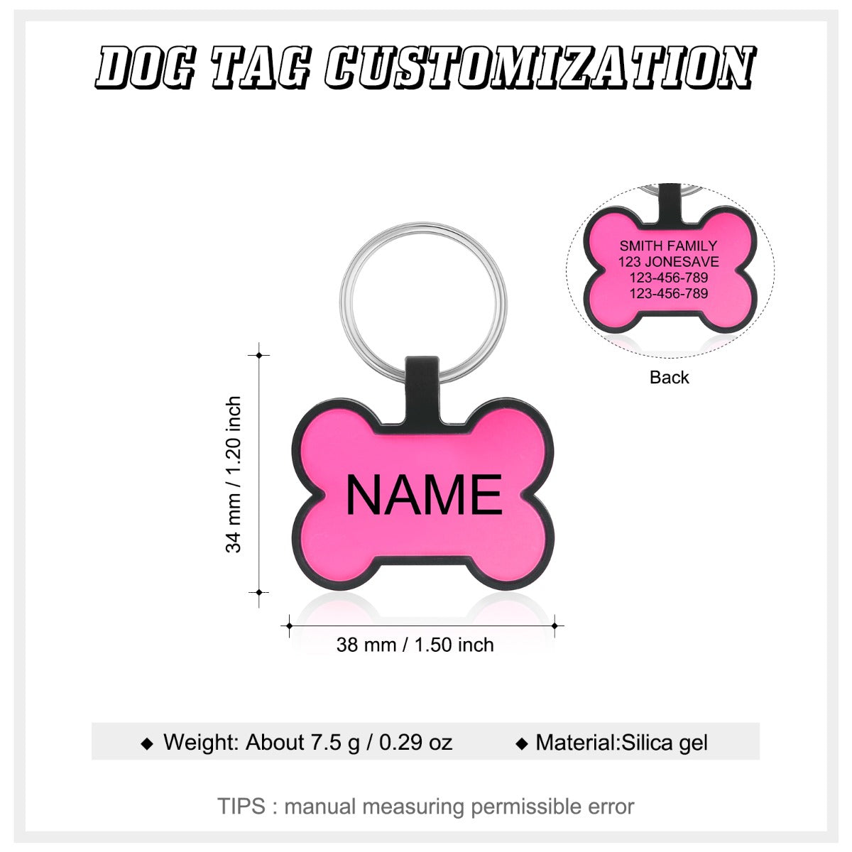 Personalized Silica gel Dog Tag