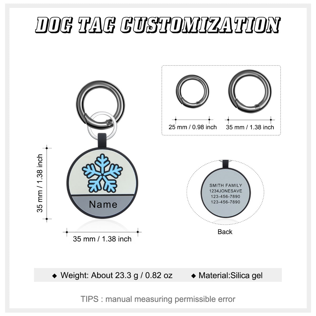 Personalized Silica gel Dog Tag