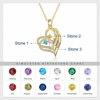 Personalized Angel Wing  Heart Necklace