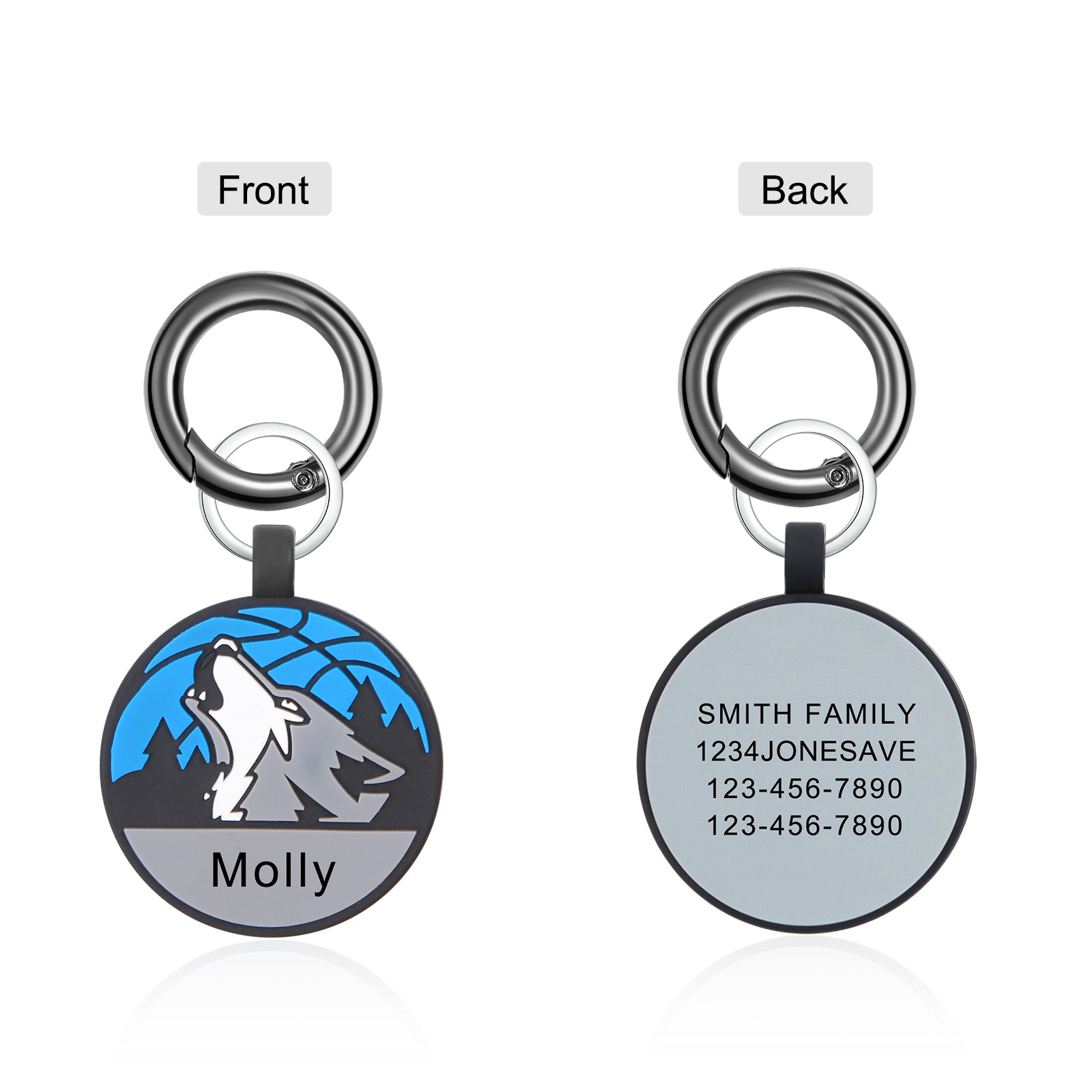 Personalized Silica Gel Guitar Wolf Dog Tag