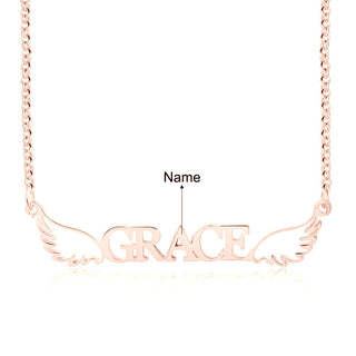 Personalized Angel Wing Name Necklace
