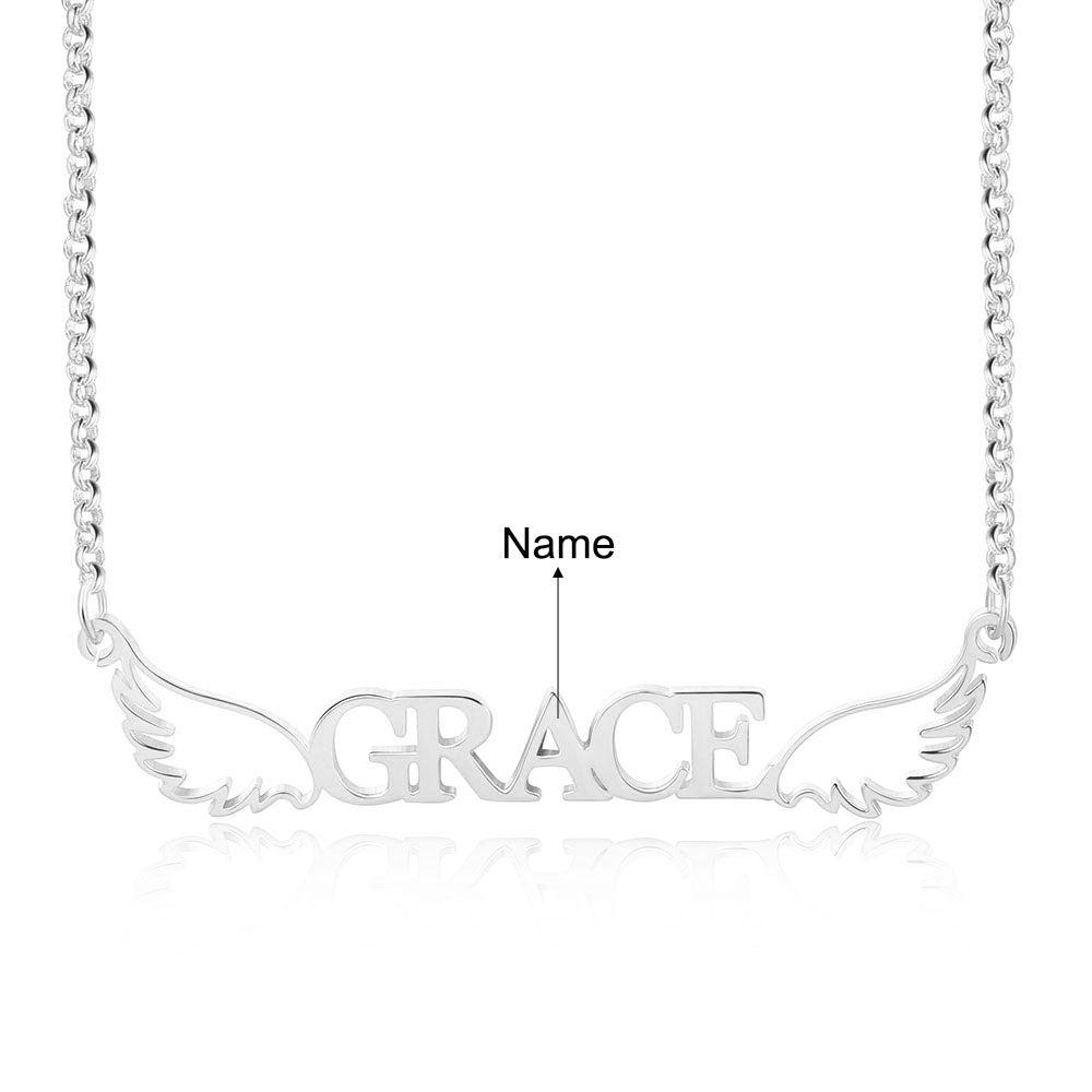 Personalized Angel Wing Name Necklace