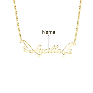 Personalized Wing Name Necklace