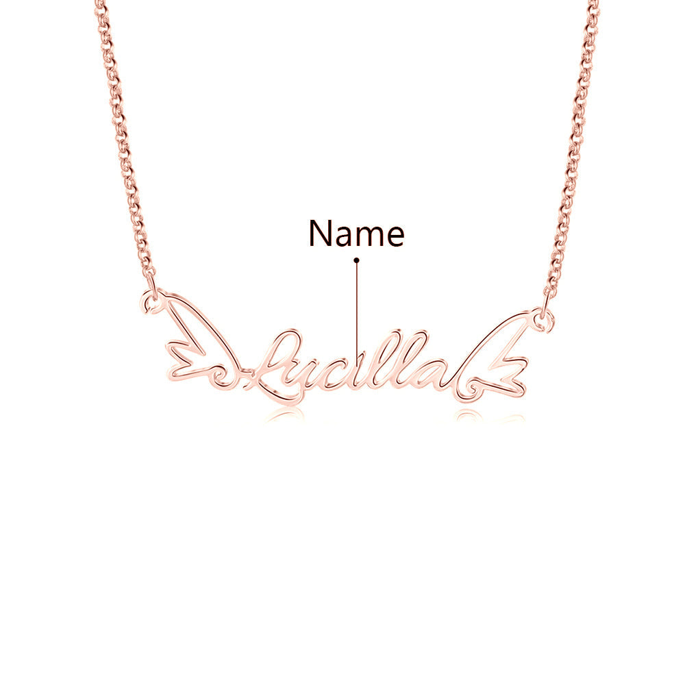 Personalized Wing Name Necklace