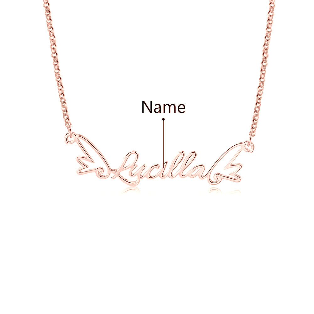 Personalized Wing Name Necklace