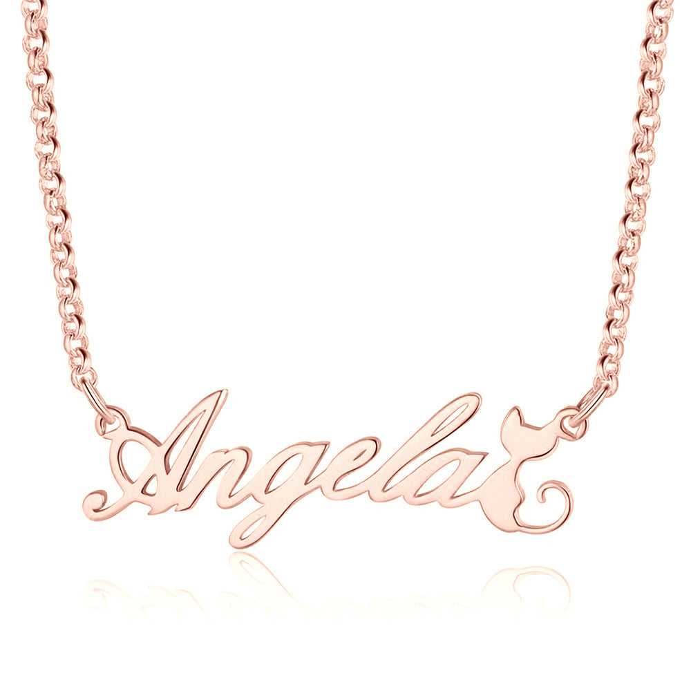 Personalized Rhodium Plated Name Custom Necklace