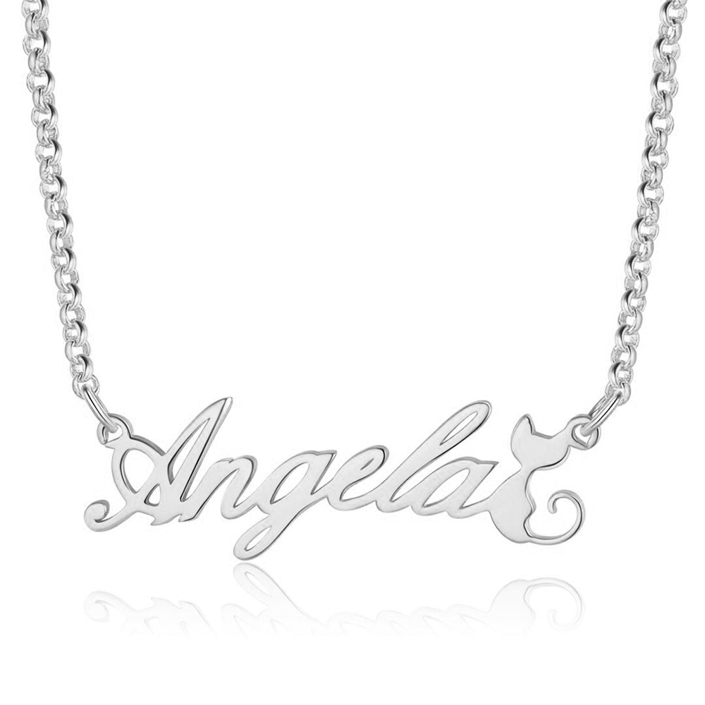 Personalized Rhodium Plated Name Custom Necklace