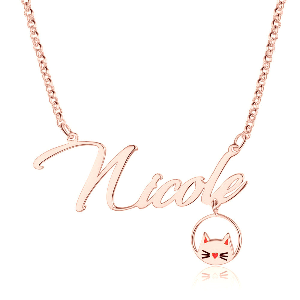 Personalized Rhodium Plated Name Custom Necklace