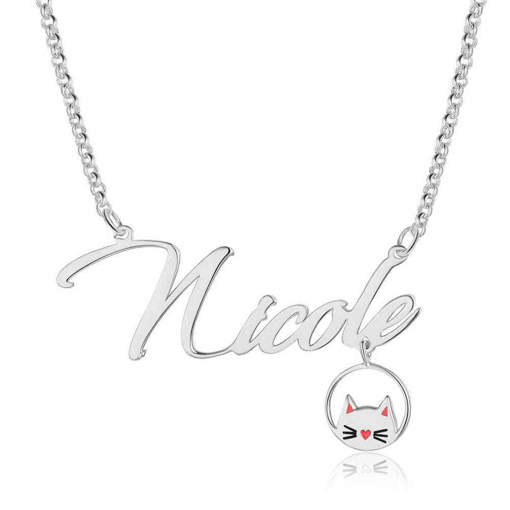 Personalized Rhodium Plated Name Custom Necklace