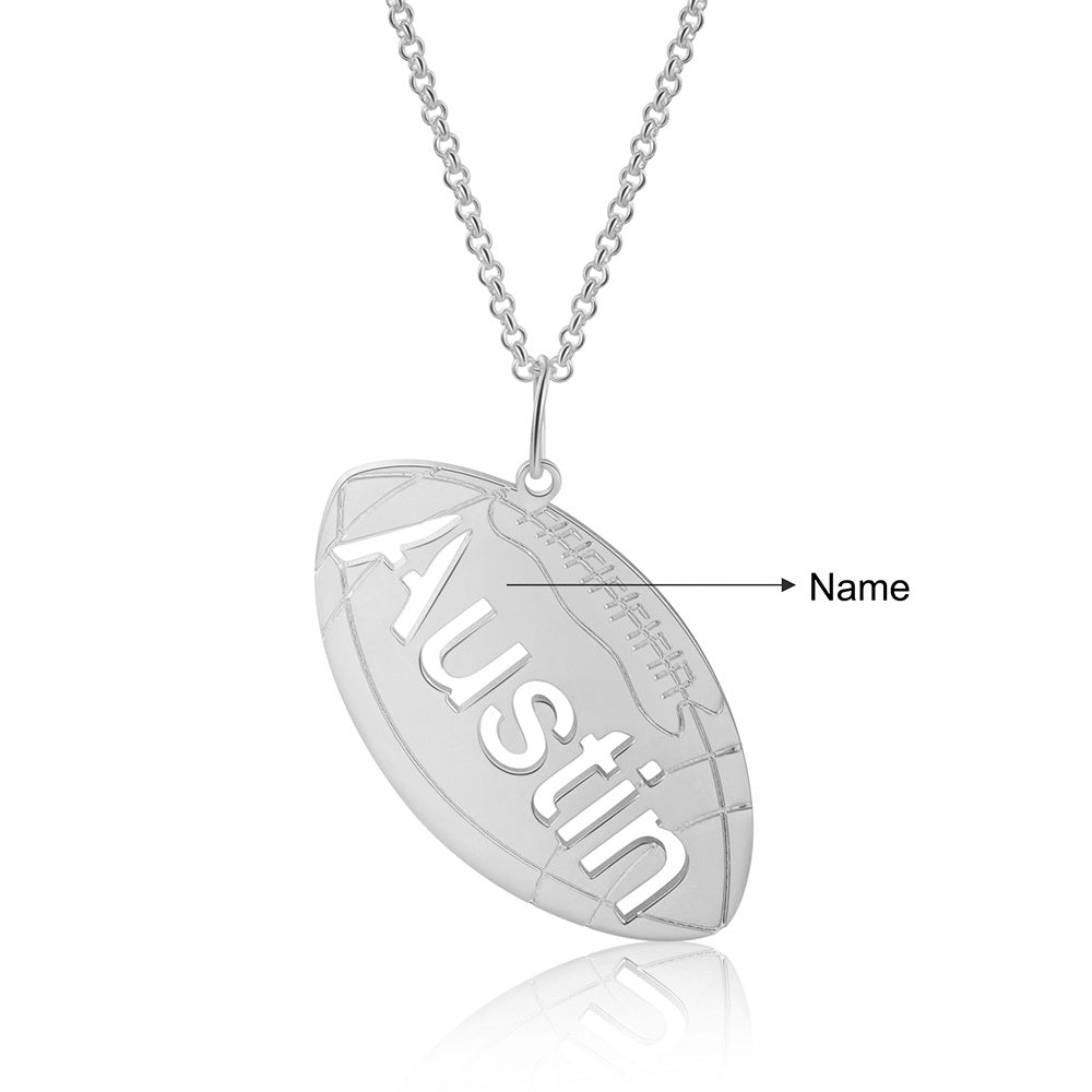 Personalized Football Name Necklace