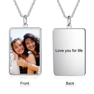 Personalized Rhodium Plated Photo Necklace