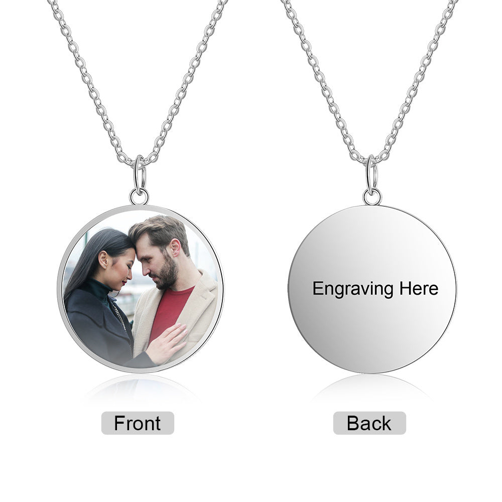 Personalized Rhodium Plated Photo Necklace