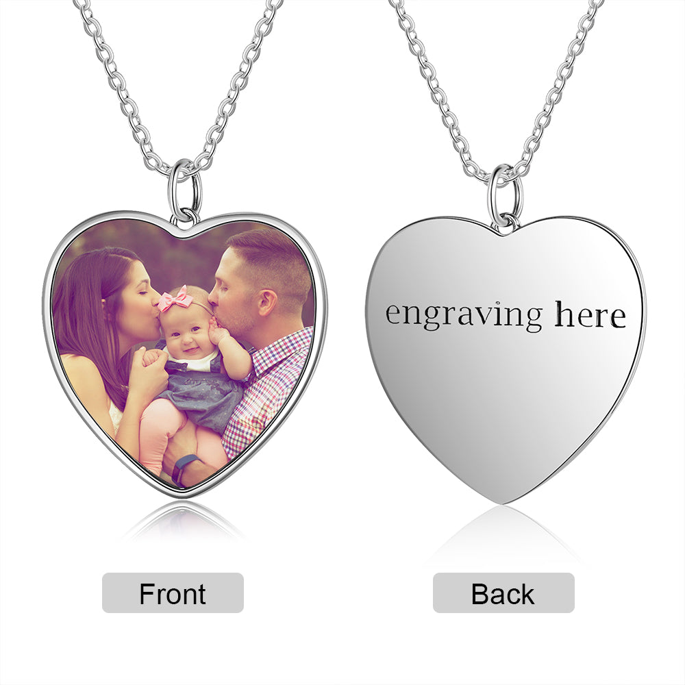 Personalized Rhodium Plated Photo Necklace