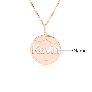 Personalized Rhodium Plated Football Name Necklace
