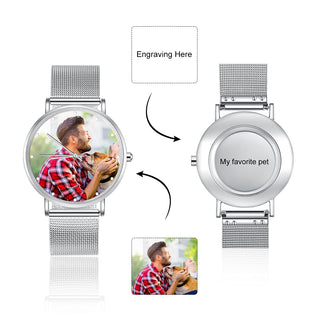 Personalized Alloy Leather Photo Watch