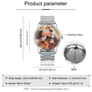 Personalized Alloy Leather Photo Watch