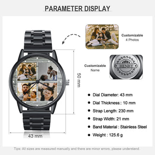 Personalized Alloy Leather Photo Watch