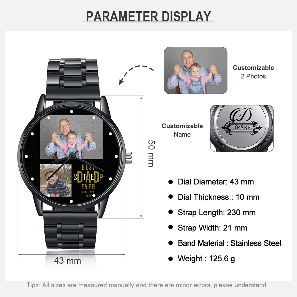 Personalized Alloy Leather Photo Watch