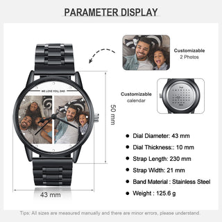 Personalized Alloy Leather Photo Watch