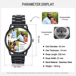 Personalized Alloy Leather Photo Watch