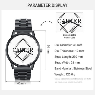 Personalized Alloy Leather Photo Watch