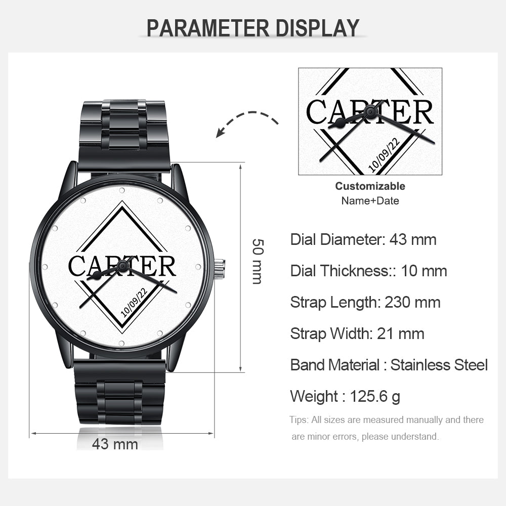 Personalized Alloy Leather Photo Watch