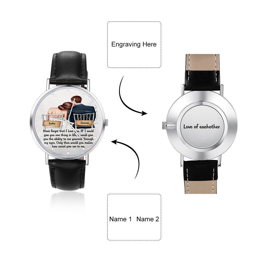 Personalized Alloy Leather Photo Watch