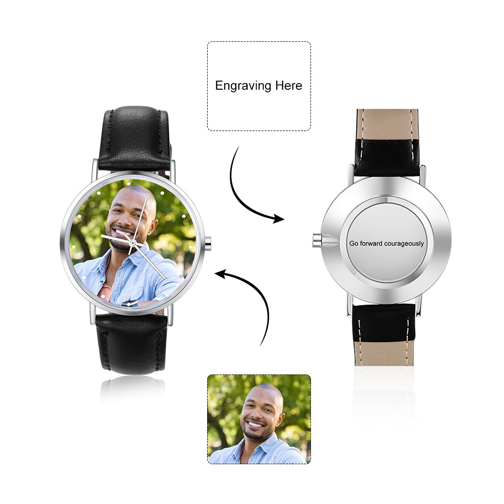 Personalized Alloy Leather Photo Watch