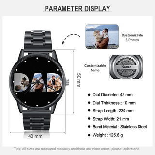 Personalized Alloy Leather Photo Watch