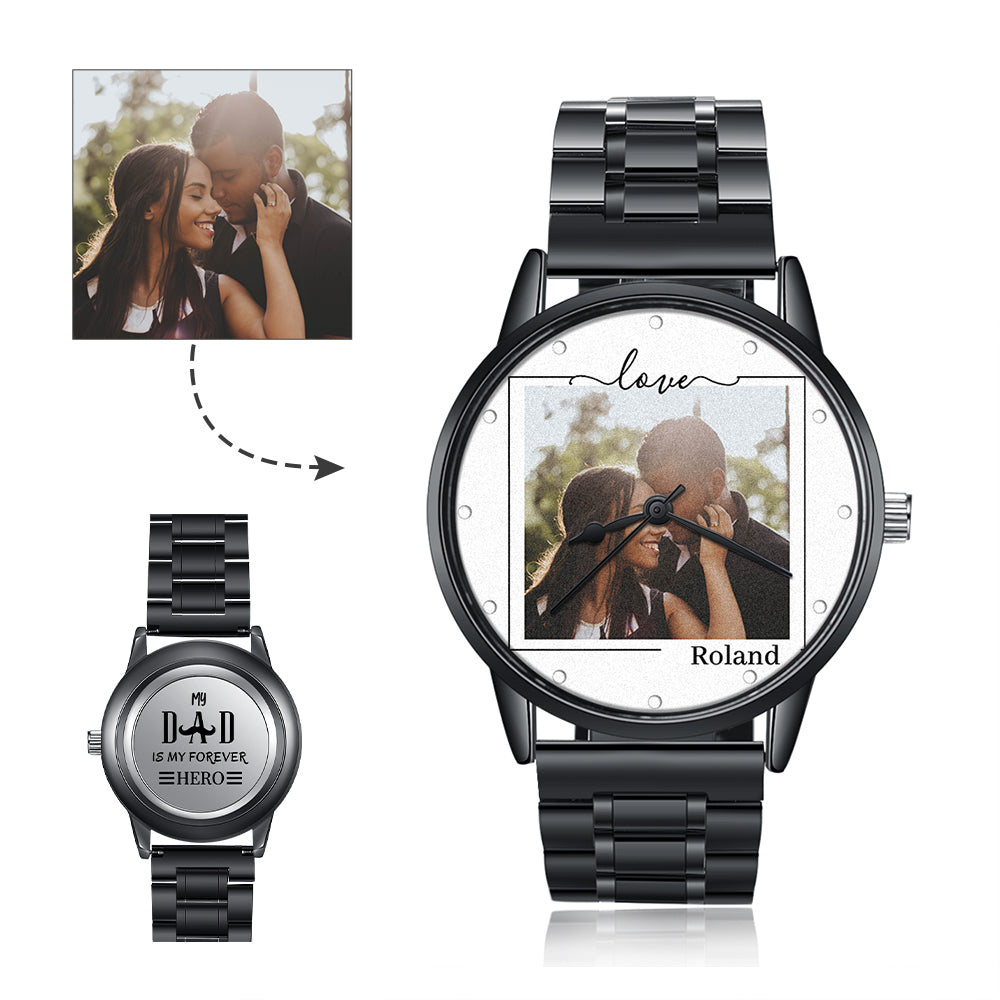 Personalized Alloy Leather Photo Watch