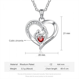 Birthstone & Engraved Necklace