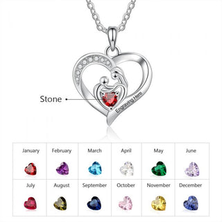 Birthstone & Engraved Necklace