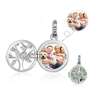 Personalized 925 Sterling Silver Family Tree Photo Necklace