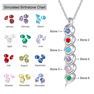 Personalized Rhodium Plated Birthstone Necklace