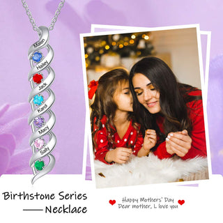 Personalized Rhodium Plated Birthstone Necklace