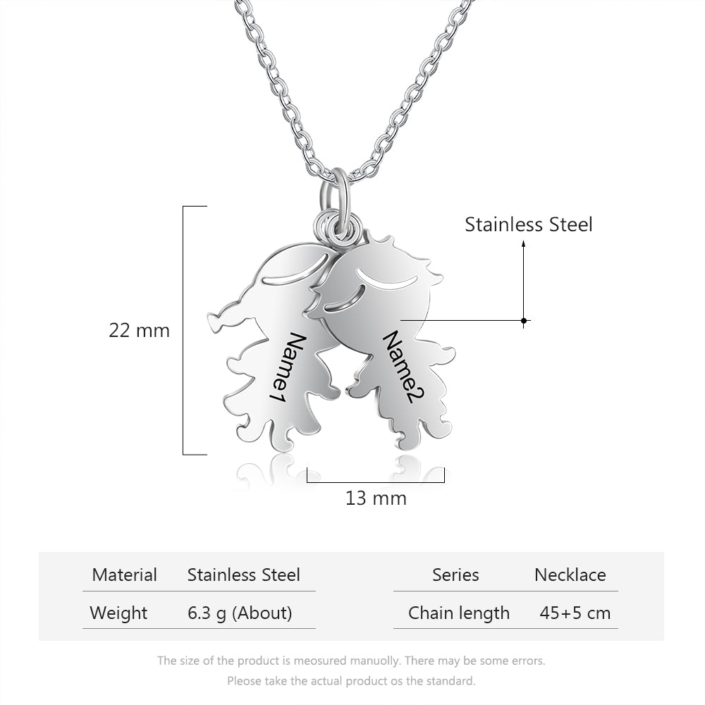 Personalized Stainless Steel Baby Boy Girl Necklace