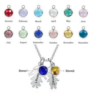 Stainless Steel Birthstone Baby Necklace