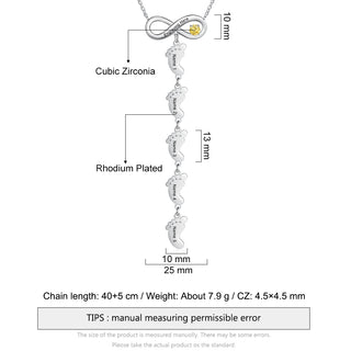 Personalized Birthstone Infinity Baby Feet Necklace