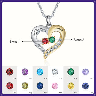Birthstone & Engraved S925silver Necklace