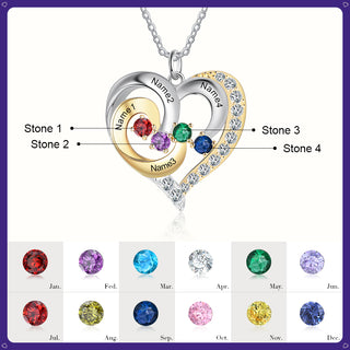 Birthstone & Engraved S925silver Necklace