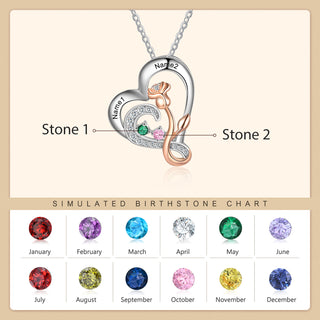 925 Sterling Silver Rose Flower Heart Pendant Necklace