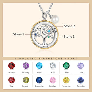 Rhodium Plated Tree of Life Pendant Necklace