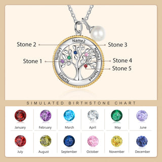 Rhodium Plated Tree of Life Pendant Necklace