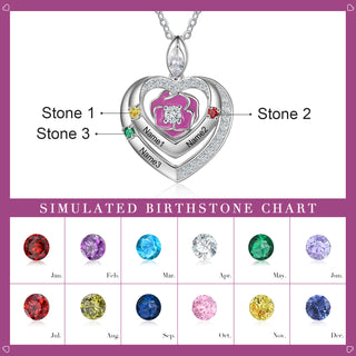 Rhodium Plated Rose Flower Heart Shape Necklace