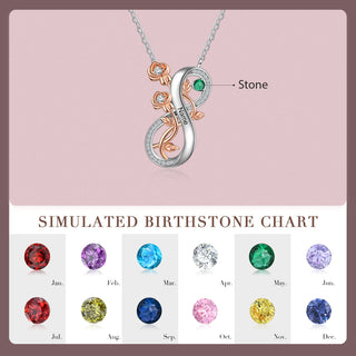 Rhodium Plated Infinity Rose Flower Necklace