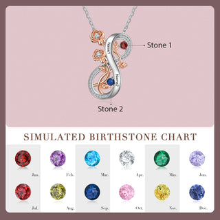 Rhodium Plated Infinity Rose Flower Necklace