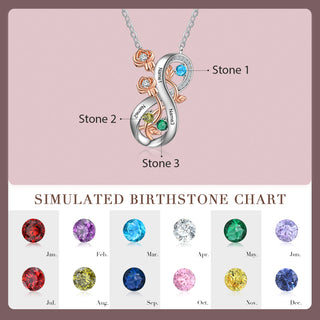 Rhodium Plated Infinity Rose Flower Necklace