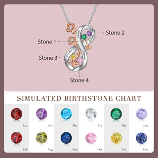 Rhodium Plated Infinity Rose Flower Necklace