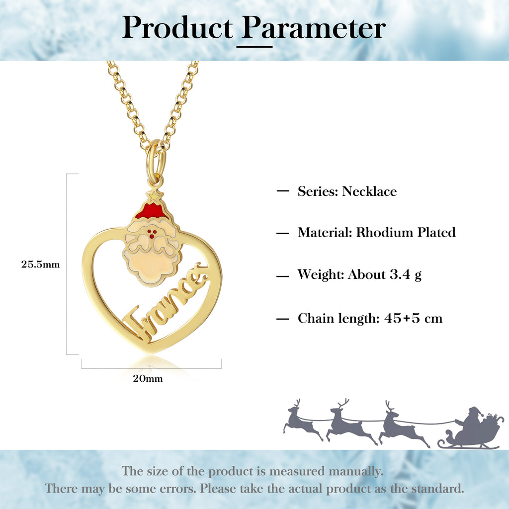 Personalized Christmas Santa Claus Name Necklace